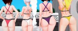 3d 4girls arrancon ass ass_comparison ass_focus ass_parade ass_to_ass black_hair black_hair_female blake_belladonna blonde_female blonde_hair facing_away large_ass ponytail pose posing rooster_teeth ruby_rose rwby size_difference team_rwby tied_hair weiss_schnee white_hair white_hair_female wide_hips yang_xiao_long