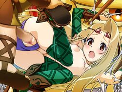 anus blonde_hair blush breasts censored female flower hair_ornament kid_icarus kid_icarus_uprising nintendo open_mouth panties pussy pussy_juice small_breasts solo spread_pussy tagme thighhighs viridi yuki_(12cut)