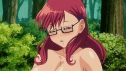 female animated animated bouncing breasts animated glasses large_breasts nipples nude red_hair riding rui_(school_i) school_i sex straddle