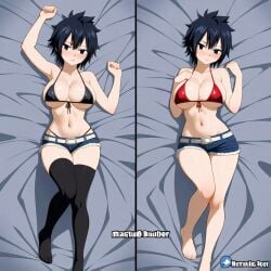 ai_generated black_hair fairy_tail genderswap_(mtf) gray_fullbuster sensual short_hair white_skin