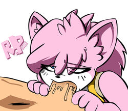 aeris_(vg_cats) anthro blue_eyes deepthroat erection feline fellatio female hair human male mammal oral oral_sex penis pink_hair r!p sex vg_cats