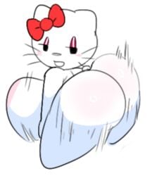 1girls 2d anthro background bare_ass color dat_ass fat_ass furry_female furry_only hello_kitty hello_kitty_(character) hello_kitty_(series) savagensfw shaking_ass shaking_butt simple_coloring twerking white_body wobbling_ass