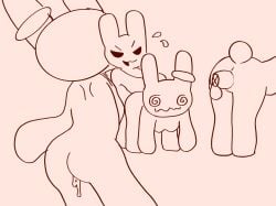 anonymous_artist anthro ass bunny_maloney bunny_maloney_(character) candy_bunny female genitals hi_res lagomorph leporid male male/female mammal penis pussy rabbit tagme