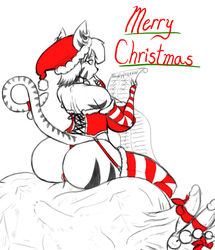 anal_beads anthro ass big_ass big_breasts breasts christmas dildo ear_piercing english_text feline female hat headgear holidays list piercing santa_hat sex_toy sideboob text thecon thong