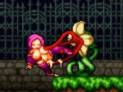 animated demon_girl energy_drain flower libra_heart milking milking_tentacles monster pixel_animation pixel_art plant succubus tentacle tentacle_sucking_breasts