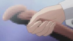 1futa animated censored futa_only futanari intersex large_penis masturbation meili_naceri penis shoukokijo_iris simple_background solo soukou_kijo_iris wrist_cuffs