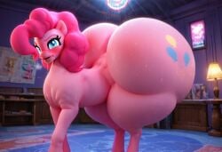 3d 3d_(artwork) ai_generated bimbo bimbo_body bimbo_feral bimbo_lips bimbofication feral_only hooves huge_ass huge_hips huge_thighs massive_ass my_little_pony pinkie_pie_(mlp) vhsclop115(artist)