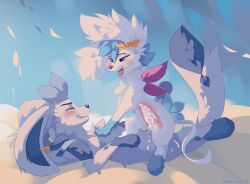 absurd_res animal_genitalia animal_penis black_nose blue_tail_tip bodily_fluids canine_genitalia canine_penis closed_eyes cum cum_drip cum_in_vagina cum_inside dipstick_tail dream_weaver_pony dripping duo ear_piercing eeveelution female feral fur generation_4_pokemon genital_fluids genitals glaceon hi_res humanoid_genitalia humanoid_genitalia_on_feral humanoid_vulva humanoid_vulva_on_feral internal knot knotting male markings nintendo penetration penis piercing pink_nose pokemon pokemon_(species) purple_eyes saliva tail tail_markings tongue tongue_out vaginal_knotting vaginal_penetration vaginal_penetration vulva white_body white_fur white_tail