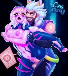 ass big_ass big_breasts big_butt big_nipples big_thighs breasts briar_(league_of_legends) commission crisdeku curvaceous curvaceous_female curvaceous_figure curvy curvy_figure curvy_hips female female_focus grey_skin league_of_legends male male/female multicolored_hair nipples penetration penis penis_in_pussy pussy riot_games short_hair
