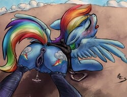 after_sex anus ass blush buttercup_saiyan chromaskunk closed_eyes cum equine female friendship_is_magic horse mammal my_little_pony pussy rainbow_dash_(mlp) straight_hair tongue uncensored wings