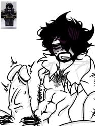 abs beard black_hair body_hair dilf erection hairy huge_cock male male_only manly mature_male messy_hair naked original_character penis roblox roblox_avatar white_background