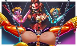 4girls blonde_hair bodysuit breasts brown_hair chains exposed_breasts female female_only femsub glowing_eyes hypnosis latex mario_(series) mask mind_control multiple_girls multiple_subs nintendo nipple_piercing nipples pauline piercing pov pov_sub princess princess_daisy princess_peach princess_rosalina shaxbert signature spread_legs super_mario_bros. tongue tongue_out trained