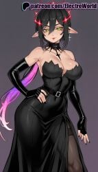 1girls 2025 ai_generated artist_name black_hair black_nails breasts breasts breasts bridal_gauntlets bust chest electroworld elf female gloves green_eyes hand_on_hip hi_res high_quality high_resolution highres layna_lazar nail_polish patreon patreon_username pointy_ears sparkle stable_diffusion virtual_youtuber watermark