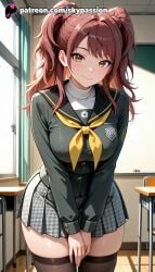 1girls 2025 ai_assisted ai_generated anime artist_name atlus bangs big_breasts big_breasts big_breasts big_chest blush breast breasts breasts breasts bust busty chair chest classroom desk explicit eyebrows_visible_through_hair female hi_res high_quality high_resolution highres indoors jacket kujikawa_rise large_breasts leaning_forward long_hair long_sleeves looking_at_viewer on_desk patreon patreon_username persona persona_4 red_hair school_chair school_desk school_uniform serafuku sitting sitting_on_desk skindentation skirt skypassion smile solo stable_diffusion table thighhighs thighs twintails watermark window