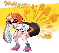 ass bare_legs bent_over blush dirty_ass fart fart_cloud farting farting_girl farts female female_only flatulance gassy gassy_female gassy_girl huge_ass inkling inkling_girl inkling_player_character kaori_(splatoon) legs long_hair looking_up nintendo orange_eyes orange_hair pants pink_shoes shirt shoes smelly_anus sneakers sniffable_ass splatoon splatoon_(series) splatoon_1 squid squid_girl sweat sweatdrop teenage teenage_girl teenager tentacle_hair tentacles tight_clothes tight_pants zeeny