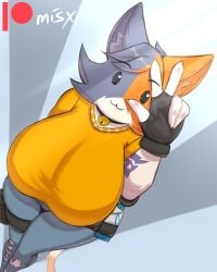 big_breasts cat_girl cute_furry feline fortnite meowdy_(fortnite) misx voluptuous_female