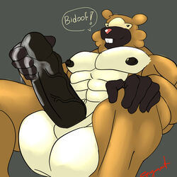 balls bidoof furry hyper male_only muscles pokemon