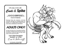 1990s 1999 20th_century anthro biceps black_and_white bodybuilder breast_fondling breasts canine carli chinchilla comic couple english_text eric_schwartz eye_contact eyewear female fondling fur furry glasses hand_on_chest interspecies male monochrome muscle muscles rodent size_difference skimpy spike_(eric_schwartz) straight text whiskers wolf