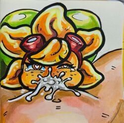 1girls blowjob cum cum_in_mouth female green_skin plant plant_girl plants_vs_zombies plants_vs_zombies:_heroes solar_flare_(pvz) sunflower sunflower_(pvz) thunder_steak_(artist)
