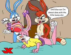 anthro babs_bunny buster_bunny female fur furry jk lagomorph male mammal montana_max rabbit straight tagme tiny_toon_adventures uncensored warner_brothers