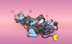 animal_genitalia animal_penis anus balls bell beta_pokemon_(species) beta_pokemon_games blush bodily_fluids collar digital_media_(artwork) duo erection felid fellatio female female_penetrated feral fur generation_4_pokemon genital_fluids genitals gradient_background heart_symbol holding_leash holding_object leash luxray male male/female male_penetrating male_penetrating_female mammal nintendo open_mouth oral oral_penetration pawpads paws penetration penile penis pokemon pokemon_(species) pokemon_gold_beta rayn_luxray rinrin_(pokemon_gold_beta) rymherdier rynring sex simple_background tail tongue vaginal_fluids vulva