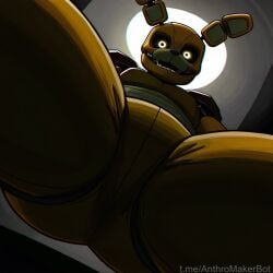 ai_generated face_in_crotch facesitting five_nights_at_freddy's from_below spring_bonnie spring_bonnie_(fnaf) springtrap springtrap_(fnaf)