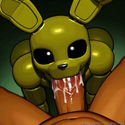 ai_generated blowjob five_nights_at_freddy's gay male oral penis springtrap springtrap_(fnaf) sucking_penis