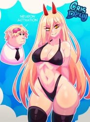 1girls ass big_ass big_breasts big_butt big_titties breasts chainsaw_man clothing crisdeku curvaceous curvaceous_female curvaceous_figure curvy curvy_figure curvy_hips female female_focus female_only lingerie long_hair power_(chainsaw_man) yellow_hair