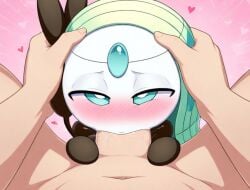 1boy 1boy1girl 1girls ai_generated aunovaguy balls_deep blowjob consensual deep_blowjob deepthroat face_fucking fellatio hands_behind_head imminent_orgasm interspecies looking_pleasured male/female male_human/female_humanoid male_human/female_pokemon meloetta meloetta_(aria_form) oral passionate passionate_sex pokemon pokemon_(species) pokephilia wanting_cum