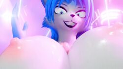 1boy 1girls animated anthro big_breasts blue_fur blue_hair breasts ears faceless_male female fox fox_girl furry krystal krystal_(star_fox) looking_at_partner looking_at_viewer male male/female male_pov mature_female milf nightclub nightclub_sex nintendo nipples no_sound penis rave severalbaps sex smile star_fox tagme titjob two_tone_fur unseen_male_face video vixen white_fur