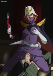 >:) 1boy 2girls absurdres amate_yuzuriha assertive_female atramada balls beanie belt blonde_hair bodysuit breasts business_suit cape char_aznable cheekbones clothes_pull commission commissioner_upload covered_nipples cowgirl_position falling female female_pubic_hair formal_clothes gloves grabbing_own_breast gun gundam gundam_gquuuuuux hair_up hat helmet highres holding holding_gun holding_weapon jacket kycilia_zabi male male_pubic_hair mask mecha_pilot_suit military_uniform mobile_suit_gundam motion_blur mouth_mask multicolored_bodysuit multiple_girls pants pants_pull penis pubic_hair pubic_hair_peek purple_mask pussy pussy_juice red_hair sex shoulder_pads spread_legs straddling straight suit suit_jacket testicles torn_clothes torn_pants upside-down v-shaped_eyebrows vaginal_penetration weapon wide-eyed