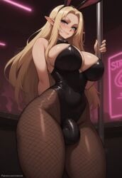 1futa 1futanari ai_generated alpha_(the_eminence_in_shadow) ass big_ass big_breasts big_butt big_hips big_penis blonde_hair blush blush blushing_at_viewer breasts bulge bulge_through_clothing bulge_under_clothes cleavage club dick dickgirl elf elf_ears eyebrows eyelashes fishnet fishnet_legwear fishnets from_below futa_only futanari grin grinning grinning_at_viewer hair hands-free huge_cock indoors latex lips long_hair looking_at_viewer makeup narrow_waist narrowed_eyes night_club nose penis pointy_ears pole pole_dancing rabbit_ears rabbit_girl rabbit_suit seducing seductive seductive_eyes seductive_gaze seductive_look seductive_mouth seductive_pose seductive_smile side_view smile smile_at_viewer smiley_face smooth_balls smooth_penis smooth_skin solo solo_dickgirl solo_focus solo_futa solo_futanari stockings strip_club taker_pov testicles the_eminence_in_shadow thick_thighs thighhighs thighs tight_clothing velonix