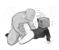1female 1male ? ?! anger_vein angry_symbol arm_support attempted_sex being_watched blush caught cum cuptoast female female flushed heavy_breathing large_penis legs_spread moaning_in_pleasure monochrome muscular muscular_male pantsless penetrating_while_penetrated penis_insertion petite petite_body public public_sex pussy sex sweatdrop text text_bubble tremble_spikes trembling trembling_lines
