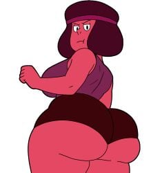 1girls ass big_ass blackmorty_(artist) cartoon_network red_skin ruby_(steven_universe) steven_universe