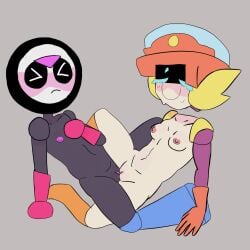 angelabaddiees brawl_stars breasts duo female female/female flat_chested hi_res humanoid larry_(brawl_stars) machine meeple_(brawl_stars) nude robot robot_humanoid sex small_breasts supercell_(company) tribadism vaginal_penetration