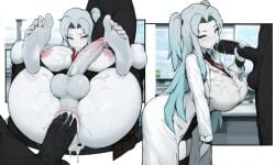 ai_generated anal angela_(lobotomy_corporation) blowjob cum feet futanari lobotomy_corporation