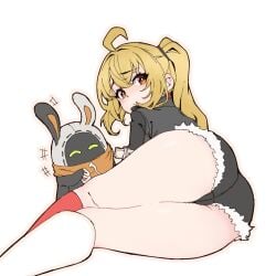 artist_request ass_focus blonde_female blonde_hair compromising_position female luciana_de_montefio lucy_(zenless_zone_zero) petite_girl pussy_bulge sexy_pose showing_off_ass tagme tagme_(artist) thick_ass thick_thighs zenless_zone_zero