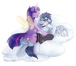 cloud cutie_mark equine eyewear female friendship_is_magic glowing goggles horn magic male my_little_pony pegasus penetration soarin_(mlp) stockings straight straight_hair twilight_sparkle_(mlp) unicorn vaginal_penetration vellacraptor wings wonderbolts_(mlp)