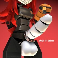 1futa 3d 3d_(artwork) cock_ring dick dickgirl dickgirl_only english english_text futa_only futanari mimi_sentry novaprosp3kt penis penis_out red_hair robot robot_penis sfm sharp_teeth source_filmmaker team_fortress_2