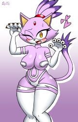 blaze the cat from darkstalkers by seminalspatz