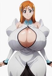 1girls ai_generated big_breasts bleach breasts cleavage ebisu-frr female inoue_orihime inoue_orihime light-skinned_female light_skin