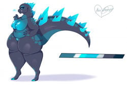 1girls adoptable anthro bbw belly big_breasts breasts chubby chubby_female female female_only godzilla godzilla_(series) hi_res kaiju nipples nude nude_female penni-chan69 pussy reptile scales scalie slightly_chubby solo thick_thighs thighs toho vagina wide_hips