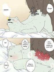 bear blush censored comic fur furry gay male manga no_humans okatana penis polar_bear sex shirokuma shirokuma_cafe smile tagme translated