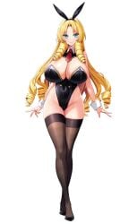 1girls bare_shoulders big_breasts blonde_female blonde_hair blonde_hair breasts bunny_ears bunny_girl bunnysuit cleavage curly_hair curvy curvy_female derauea detached_collar detached_sleeves felicia_la_nacuras female female_only full_body game_cg hair_ribbon huge_breasts large_breasts lingerie long_hair looking_at_viewer milk_factory motto!_haramase!_honoo_no_oppai_isekai_oppai_bunny_gakuen! official_art png shiny_breasts shiny_skin solo standing teenager thighhighs thighs transparent_background younger_female