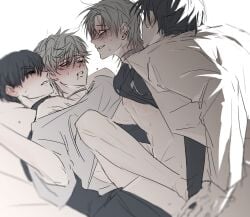 blush clone foursome fucked_from_behind ivan_(alien_stage) male/male male_only mind_break sandwich_position selfcest till_(alien_stage) yaoi