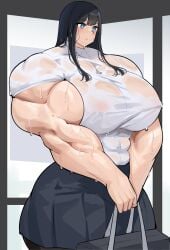 muscles musctonk muscular muscular_female wet_shirt