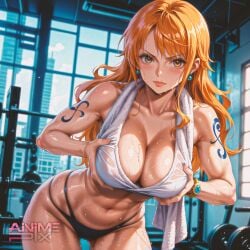 ai_generated ainimepix bikini clothing female female_only nami_(one_piece) one_piece towel