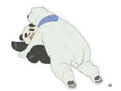 anal anal_sex anal_sex bear chubby feral gay male okatana panda penetration polar_bear sex shirokuma shirokuma_cafe size_difference