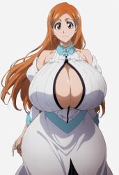 1girls ai_generated big_breasts bleach breasts cleavage ebisu-frr female female_only huge_breasts inoue_orihime large_breasts light-skinned_female light_skin solo solo_female solo_focus