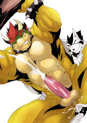 2012 2boys abs anal anal_sex anthro anus ass balls bara biceps big big_penis black_hair blush bowser canine claws closed_eyes collar cum cum_in_ass cum_inside erection from_behind fur furry furry_only hair hi_res horn husky interspecies king kokuhane koopa langdon lizard male male_only mario_(series) muscles nintendo no_humans nude open_mouth orgasm paws pecs penetration penis plain_background reptile royalty scalie sex shell simple_background size_difference smile spikes teeth thick thick_penis turtle white_background yaoi